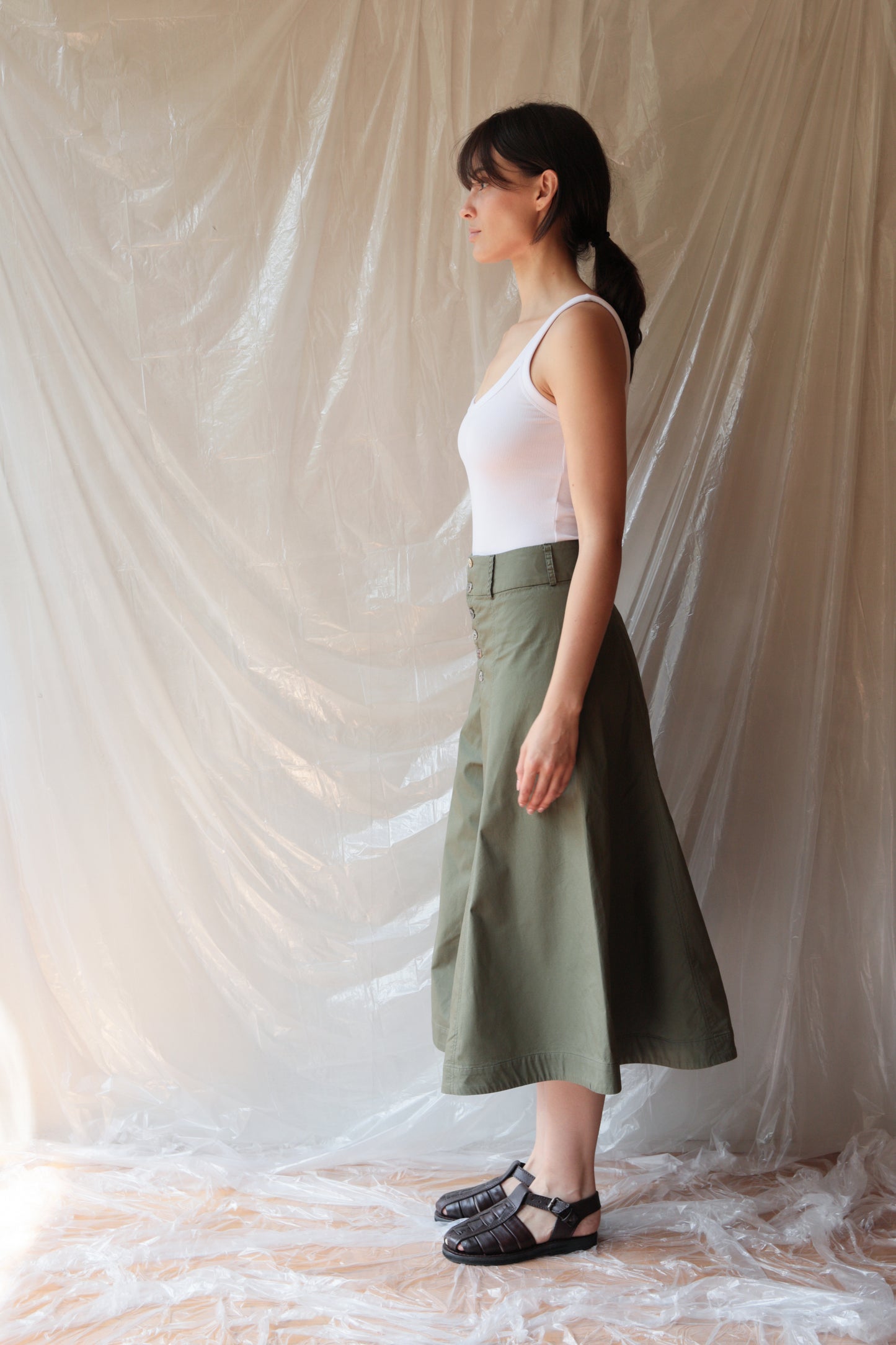 Skirt Pant ― Olive