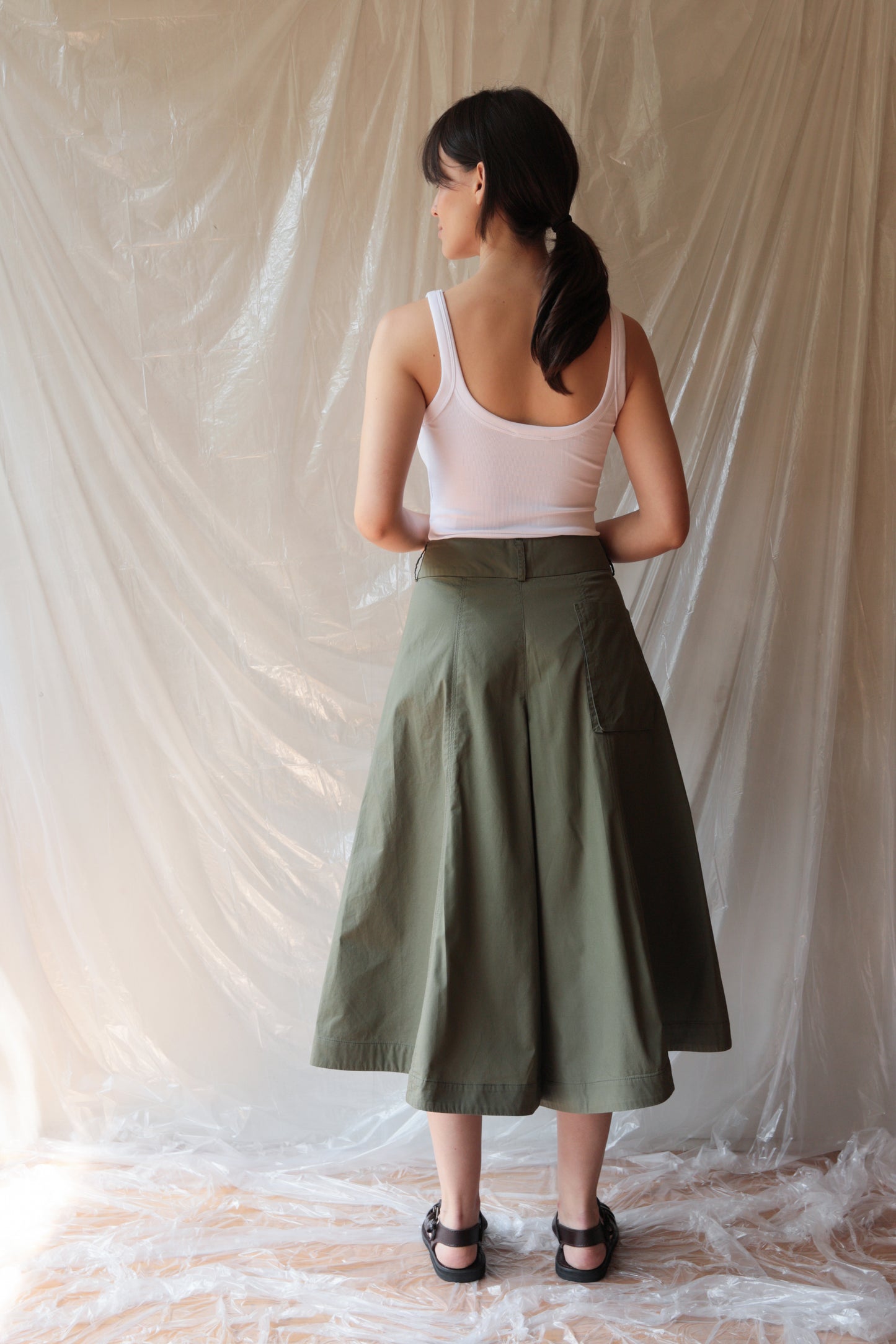 Skirt Pant ― Olive