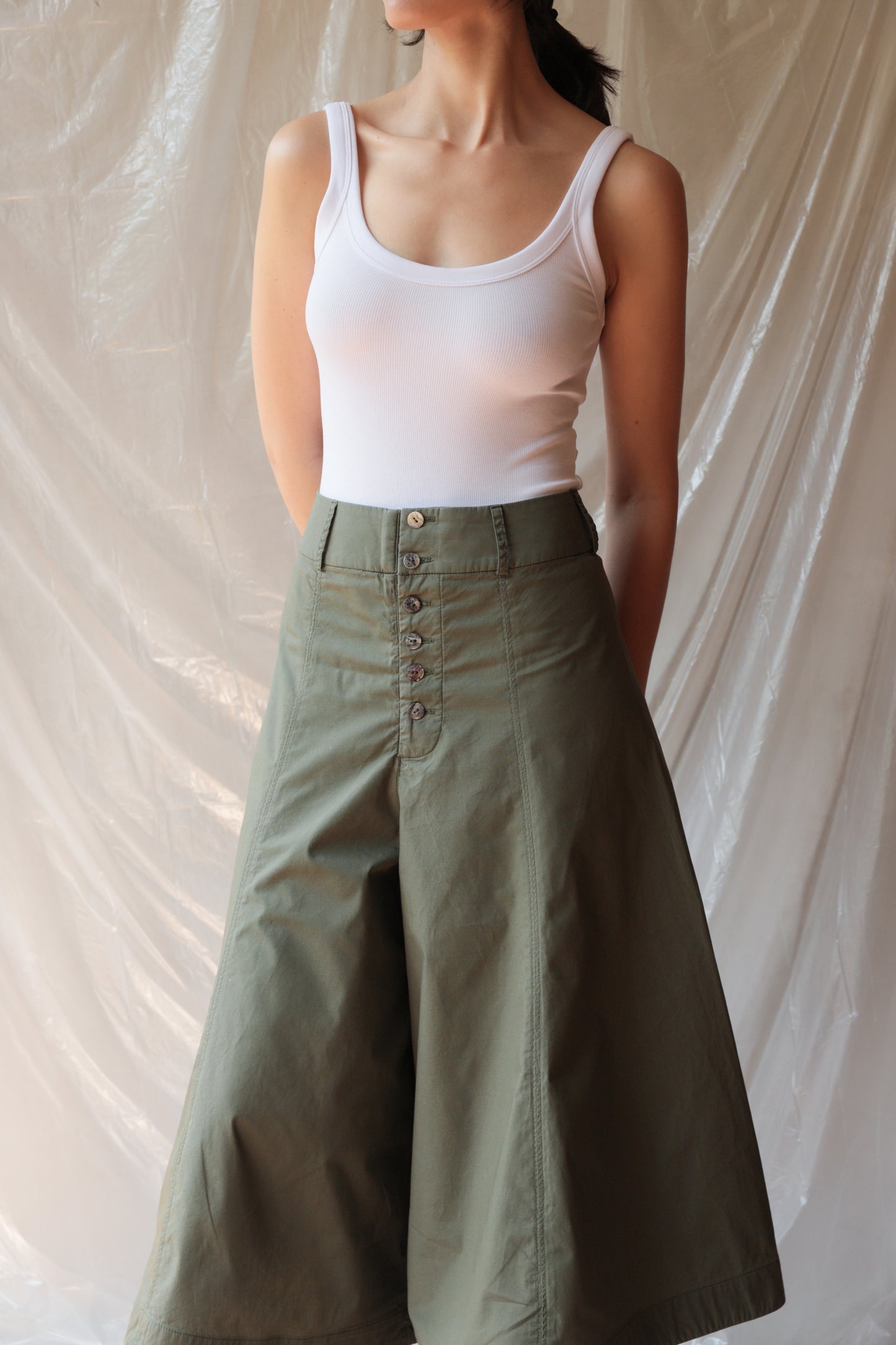 Skirt Pant ― Olive
