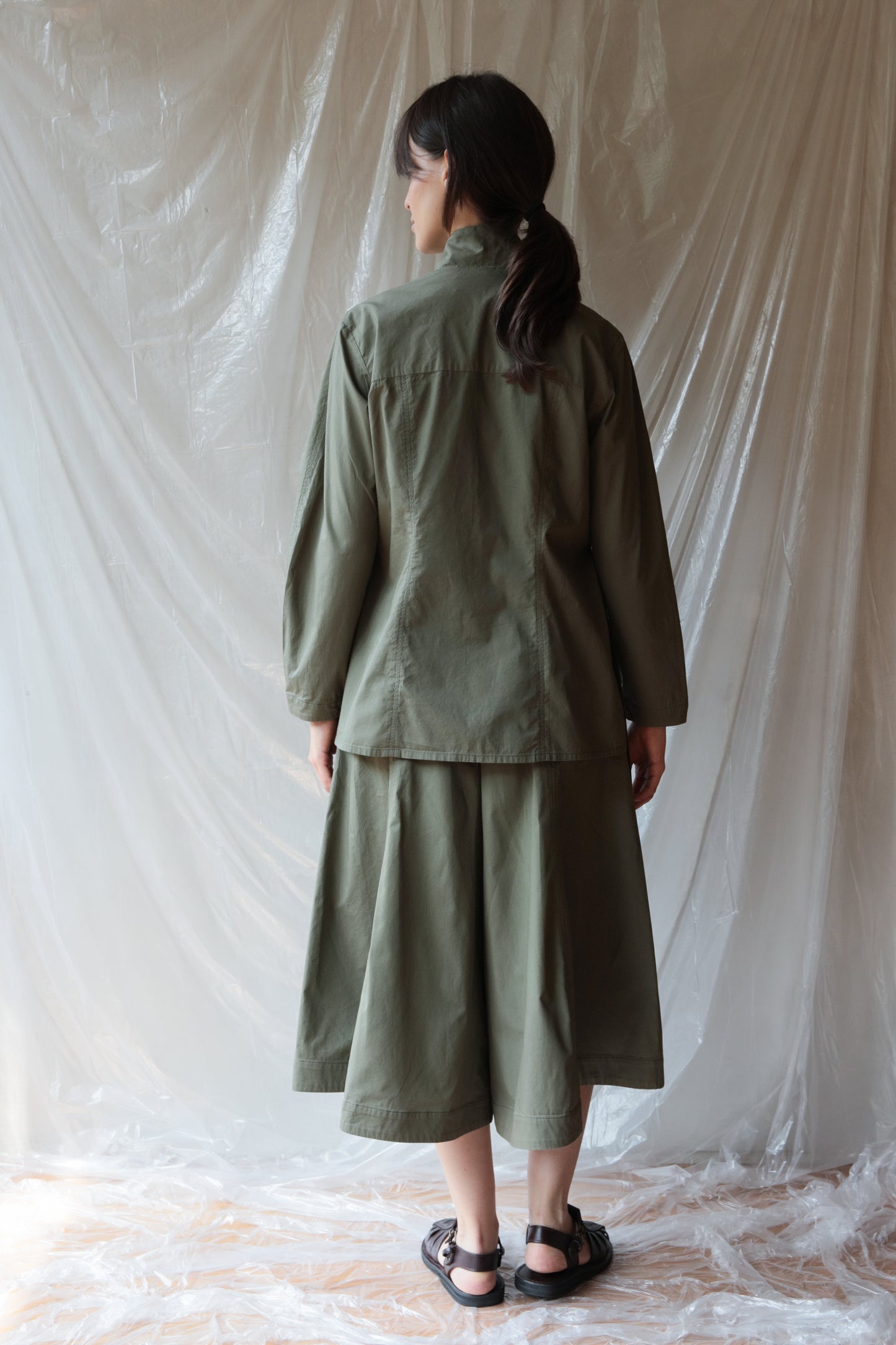 Light Crossed Jacket ― Olive