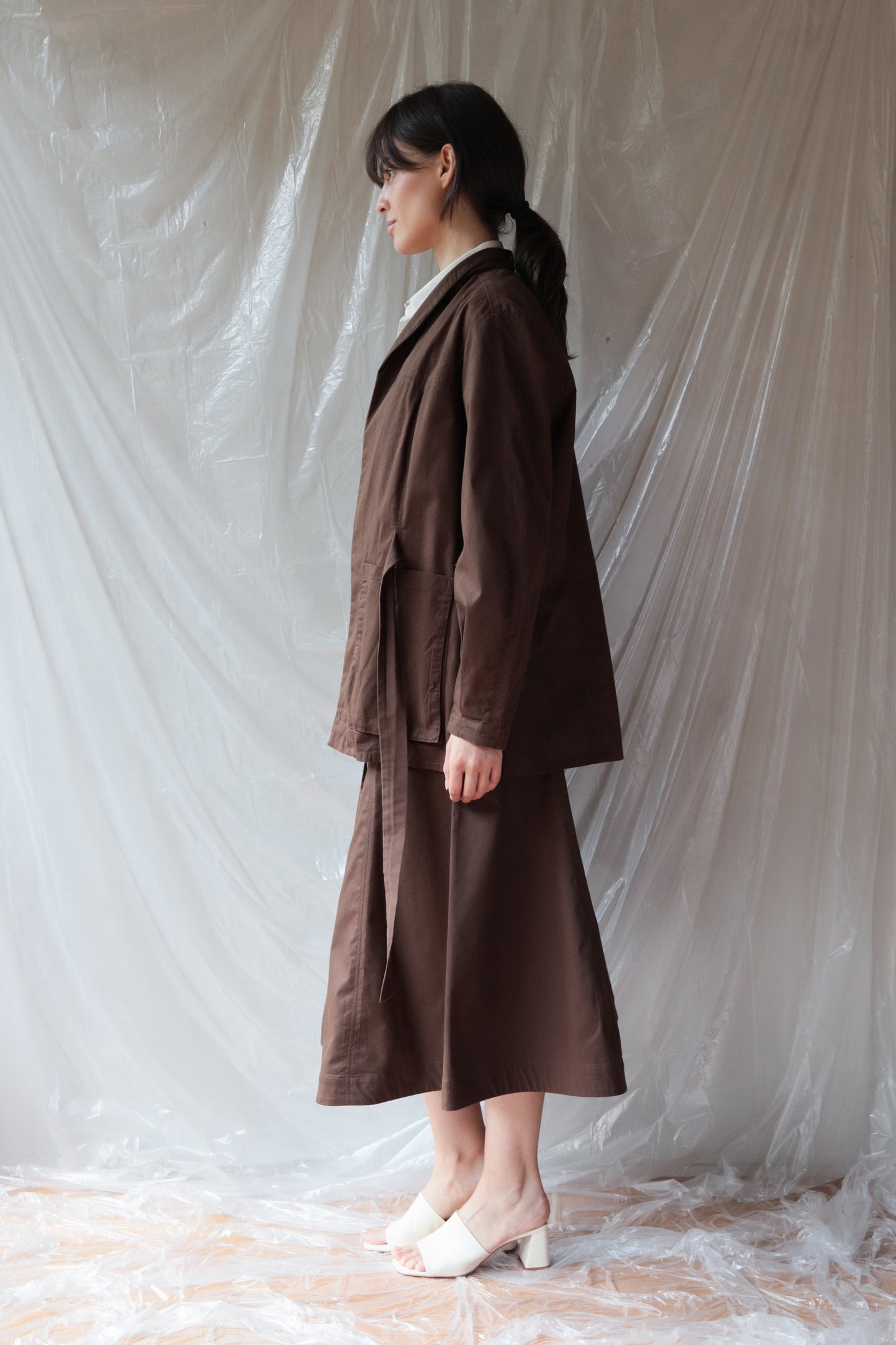 Light Crossed Jacket ― Brown