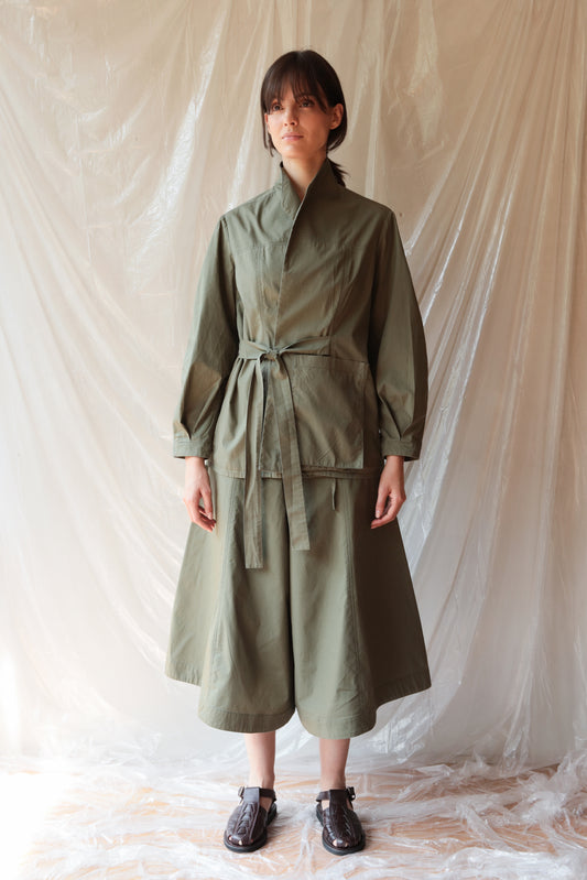 Light Crossed Jacket ― Olive